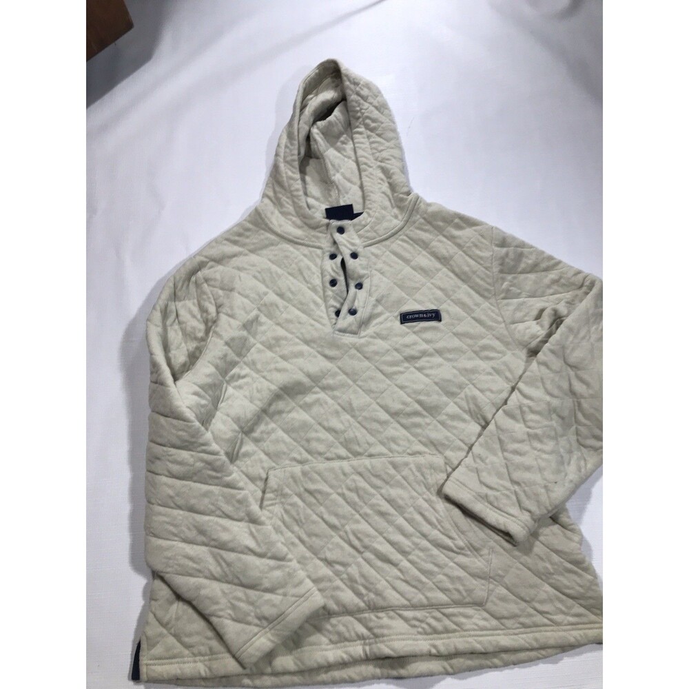 Crown & Ivy Pullover Women’s Large Quilted Snap Neck Long Sleeve Navy Accents